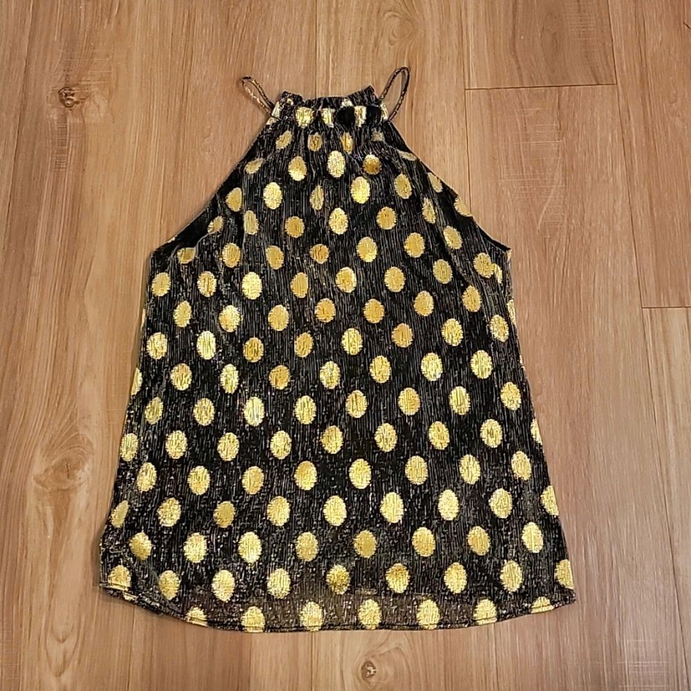 VICI Tyche Black & Gold Halter Blouse